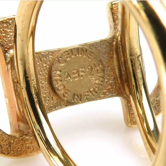 CELINE Scarf Ring Gold Metal - - Picture 8 of 10
